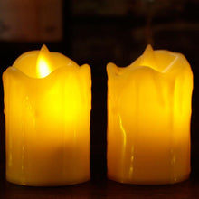 Multicolor flameless candles for interior decoration.