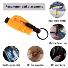 2 in 1 Emergency Safety Cutter with Key Chain, Small Portable Handy Emergency Safely Glass Breaking & Seat Belt Cutting Keychain Tool