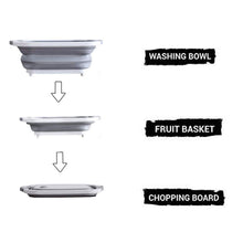 Foldable Chopping Board, Dish Rack Washing Bowl, Draining Basket (3in1 Multi-function)
