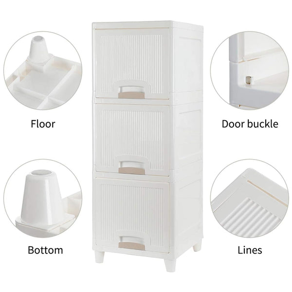 Multipurpose Storage Cabinet Storage Solutions Plastic Drawers Multi Layer Wardrobe Storage Drawers  Foldable Multipurpose Drawer Units For Kitchen Bathroom Bedroom Cloth (3layer)