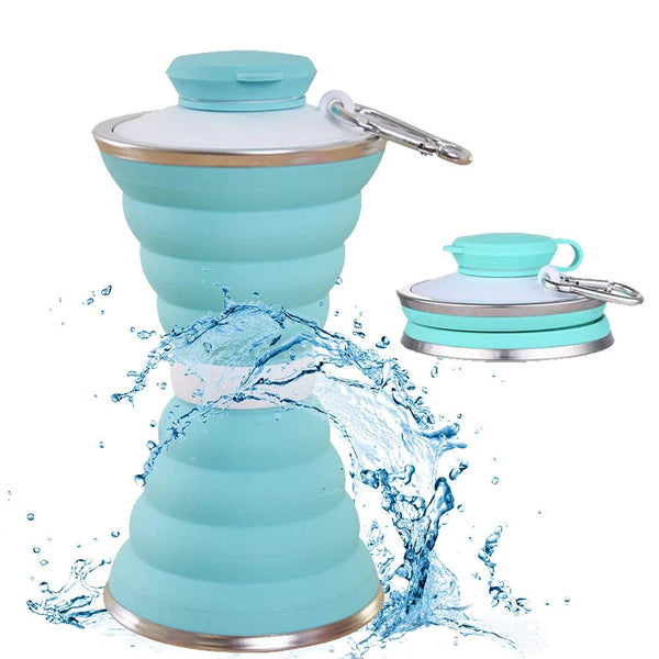 Premium Foldable Collapsible Water Bottle with Leakproof Cap (Mix Design)