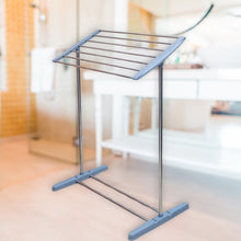 Multi-Functional Single Tier Mobile Towel Foldable Rack For Cloth And Towel  Stainless Steel And Plastic Made Mobile Towel And Cloth Rack Holder Indoor  Outdoor Standing Movable Cloth Dryer Rack Balcony Cloth Drying Stand