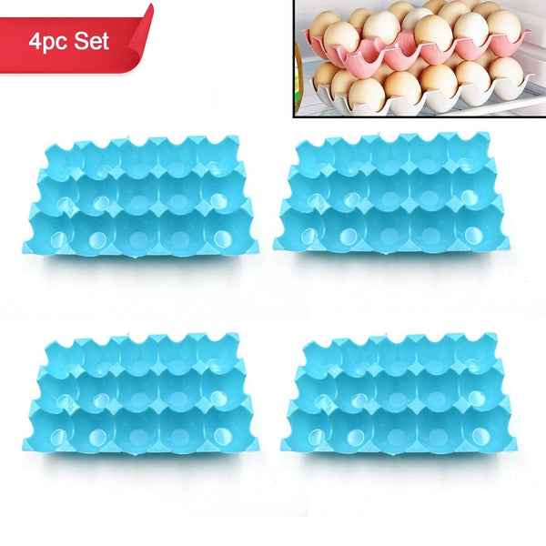 15 Cavity Plastic Egg Tray Egg Trays For Storage With 15 Eggs Holder (4 Pc Set)