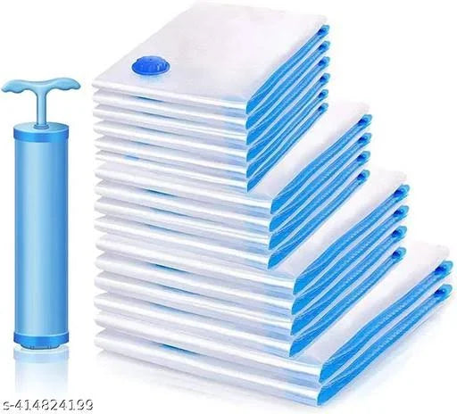 Vacuum Storage Bags With Suction Pump  Shirt Clips - Vacuum Bags - Big Capacity Vacuum Seal Bags For Travel Clothes Blankets Pillows Compression Bags  Space Saver Vacuum Storage Bags (5 Pcs Set)