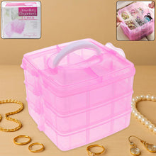 18 Grid 3 Layer Box Clear Plastic Organizer Jewelry Storage Box With Adjustable Dividers Transparent Organizer Box For Earring Fishing Hooks (18 Grids Plastic Storage Box)