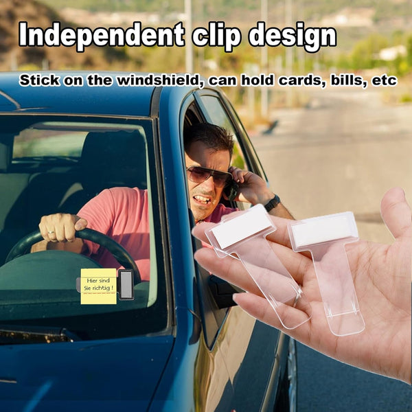 Windscreen Cardholder Fastag Stand Transparent Ticket Holder Car (2 Pc)