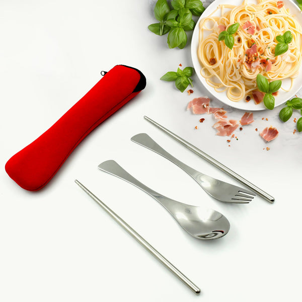 Picnic Dinner Spoon Fork Chopsticks Cutlery Tablewares Set  Traveling Spoon Set High Quality Cutlery Set (4 Pc  1 Set )