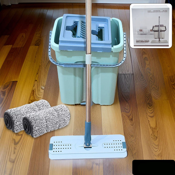 2-in-1 Flat Mop And Bucket Set