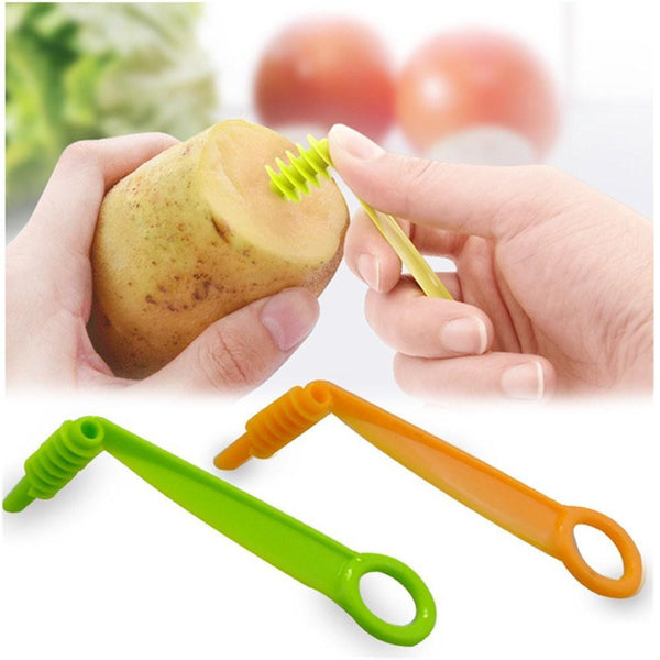 Kitchen Plastic Vegetables Spiral Cutter Spiral Knife Spiral Screw Slicer (2 Pc)