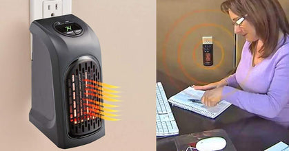 Convenient plug-in mini heater for fast heating in small rooms, 400W.