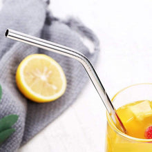 Reusable Stainless Steel Drinking Straws Bent (4 Bent Straws 1 Brush)