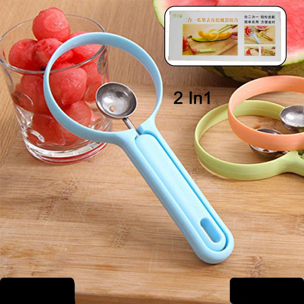 2 In 1 Kitchen Tool - Soft Fruit Peeler And Baller - Avocado Papaya Watermelon Honey Dew - Kitchen Gadget Tool (1 Pc)