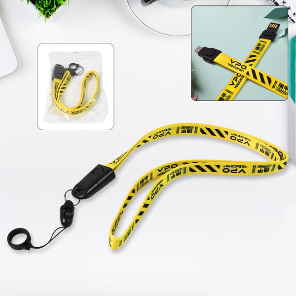 2 In 1 Lanyard Strap Usb Charging Cable (1 Pc)