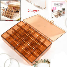 2 Layer Acrylic Jewelry Storage Box Dustproof Earring Box Storage Box Portable Nail Art Storage Case 24-grid Small And 6-grid Big Case Makeup Vanity Box (1 Pc  30 Compartment)