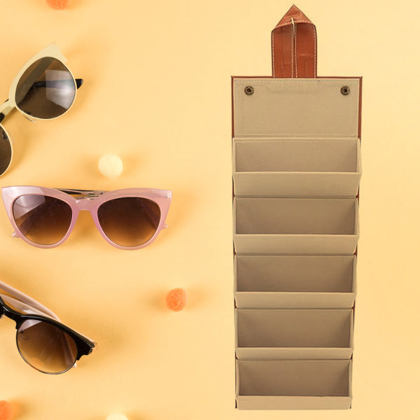 5 Slots Sunglasses Organizer Box Glass Holder Box Spectacle Case Of Sunglasses Specs Case Foldable Travel Glasses Case Storage (1 Pc)