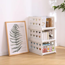 3 Layer Stackable Multifunctional Storage for Clothes Foldable Drawer Shelf Basket Utility Cart Rack Storage Organizer Cart For Kitchen Pantry Closet Bedroom Bathroom Laundry(3 Layer 1 Pc)