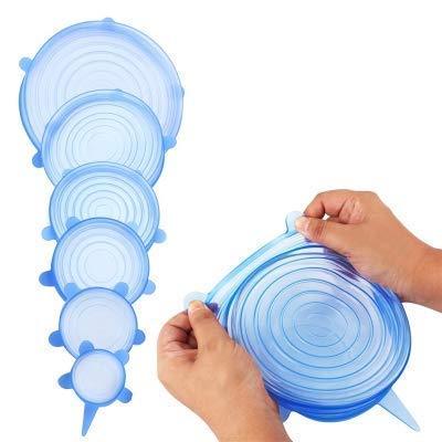 Silicone Lid Set Silicon Lids For Containers Silicon Stretchable Lids Silicone Lids And Cover (6 Pc)