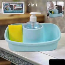 3 In 1 Hand Wash Liquid Soap Dispenser With Sponge Holder (1 Set)