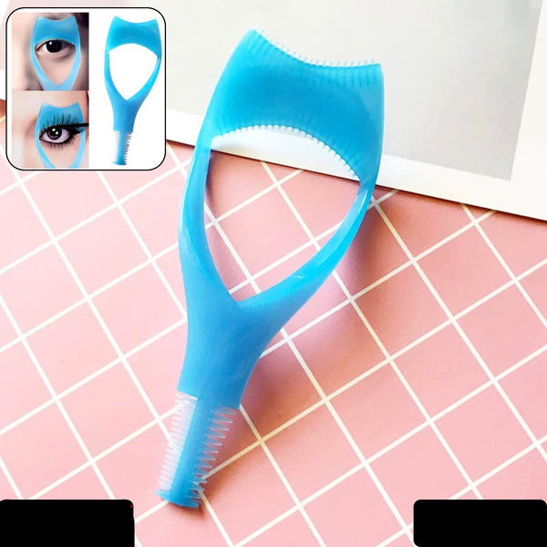 3 In 1 Plastic Makeup Cosmetic Eyelash Tool Lash Mascara Applicator Eyelashes Guide Eyelashes Brush Curler Comb Eye Makeup Tool Female Supply (1 Pc)
