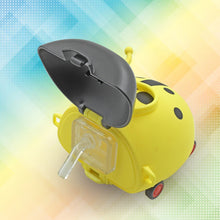 Cute Plastic Bug Shape Water Bottle With Adjustable Shoulder Strap 4 Wheel   Straw Portable Drinking Cup Water Bottle For Kids  Water Bottle  Return Gift For Kids  Water Bottle With Straw  School Kinds Water Bottle (1 Pc)