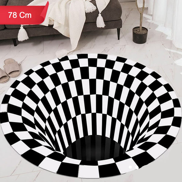 3d Space Round Carpet Floor Mat Non-woven Doormat (1 Pc  78 Cm)