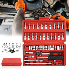 Socket 14 Inch Combination Repair Tool Kit (Red 46 Pcs)