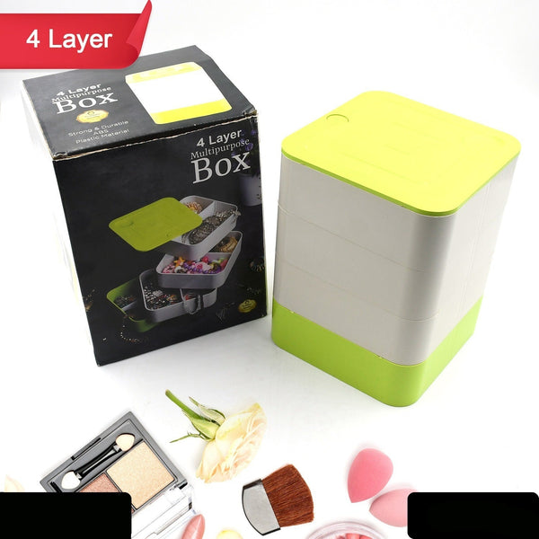 4 Layers Jewelry Box 360 Degree Rotating Jewelry Box Jewelry And Earring Organizer Box Accessory Storage Box
