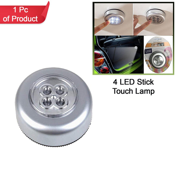 4 Led Battery-powered Wireless Night Light Stick Tap Touch Lamp Stick-on Push Light For Closets Cabinets Counters Or Utility Rooms Cordless Touch Light