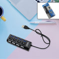 4 Port Usb Hub Usb 2.0 Hub Splitter High Speed With On/ off Switch Multi Led Adapter Compatible With Tablet Laptop Computer Notebook