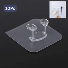 Transparent Self Adhesive Hook Seamless Drill Free Removable Wall Mounted Hanger As Toothbrush Holder Power Plug Socket Holder Waterproof And Oil Proof (10 Pc)