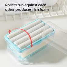 2-in-1 Portable Soap Dish Soap Dispenser With Roller And Drain Holes Multifunctional Soap Holder Foaming Soap Bar Box For Home Kitchen Bathroom