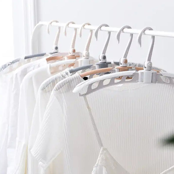 Portable Folding 360 Degree Rotating Clothes Hangers Travel Foldable  Adjustable Accessories Foldable Clothes Hangers Drying Rack For Travel (2 Pc)