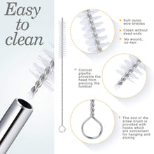 Reusable Stainless Steel Drinking Straws Bent (4 Bent Straws 1 Brush)