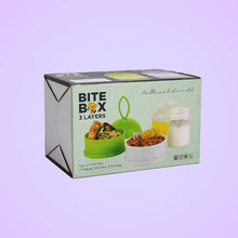 3 Layer Lunch Box Unique Design Bite Lunch Box With Liquid  Food Container Lunch Box (Green)