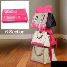 6 Pockets Hanging Purse Handbag Organizer Clear Hanging Shelf Bag (1 Pc)