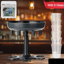 6 Shot Win Glass Dispensers With Tray  6 Pcs Glass