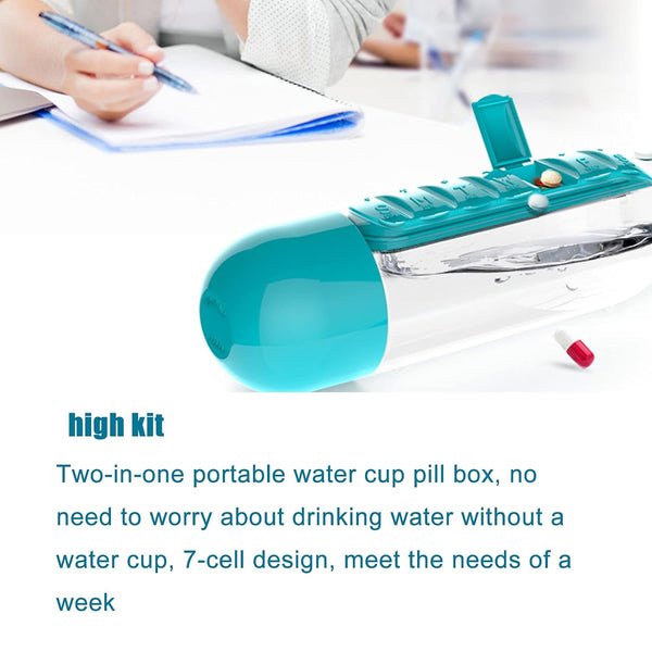 Pill Vitamin Bottle Water Bottle Multi Functional Use For Traveling  Outdoor Use Water Bottle Travelling Kit Summer Special Bottle (600 Ml   Mix Color )