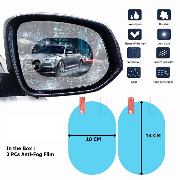 Anti Fog Anti Scratch Interior Rearview Car Mirror Film Waterproof Hd Clear Protective Sticker Film For Safe Driving Car Mirrors Side Windows (2Pc)