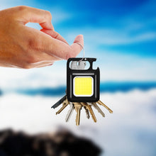 Rechargeable Keychain Mini Flashlight With 4 Light Modes ultralight Portable Pocket Light With Folding Bracket Bottle Opener And Magnet Base For Camping Walking