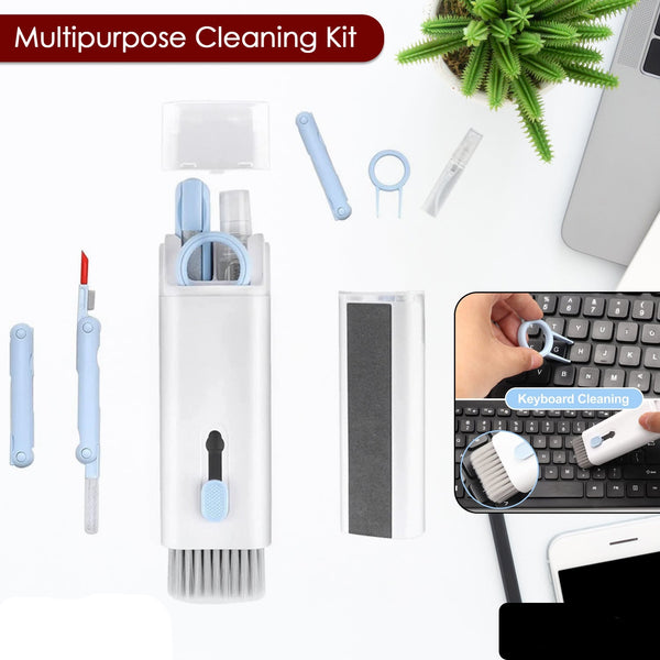7 In 1 Electronic Cleaner Kit Cleaning Kit For Monitor Keyboard Airpods Screen Dust Brush Including Soft Sweep Swipe Airpod Cleaner Pen Key Puller And Spray Bottle