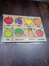 Wooden Fruits Puzzle Learning Educational Board (1 Set / 28×20 Cm)