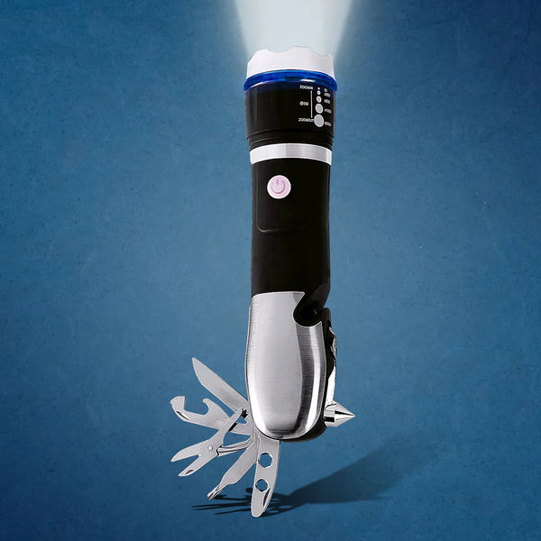 Multi-Tool LED Flashlight with Emergency Tools