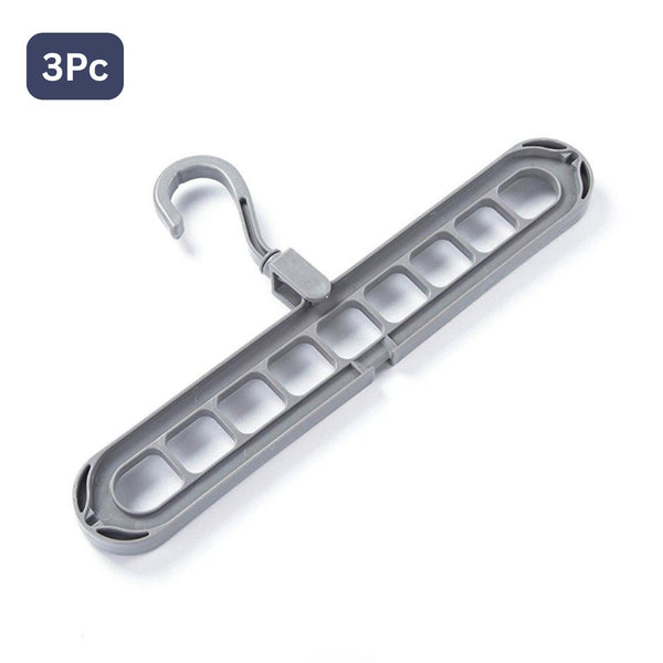 9 Hole Plastic Hanger Hanging Hook Indoor Wardrobe Clothes Organization Storage Balcony Windowsill Suit Racks (3Pcs)