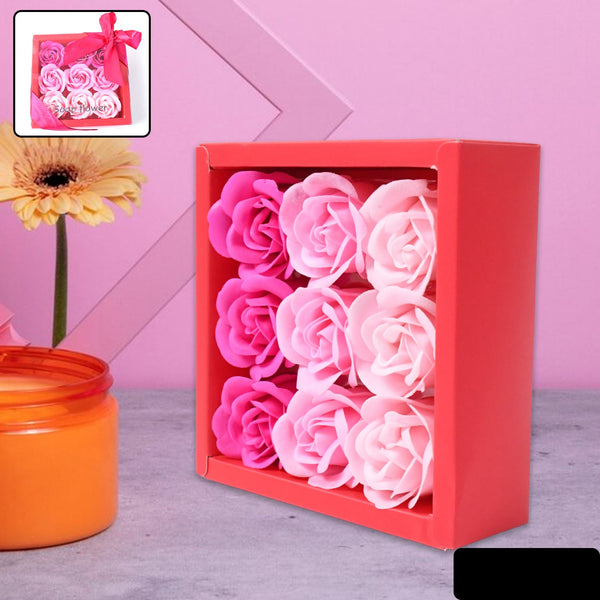 9 Pc Rose Flower Bath Soap (9 Pcs Set)
