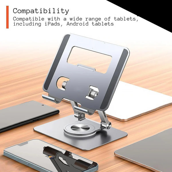Aluminum Alloy 360rotating Bracket Adjustable Tablet Stand Portable Foldable Ergonomic Tablet Support