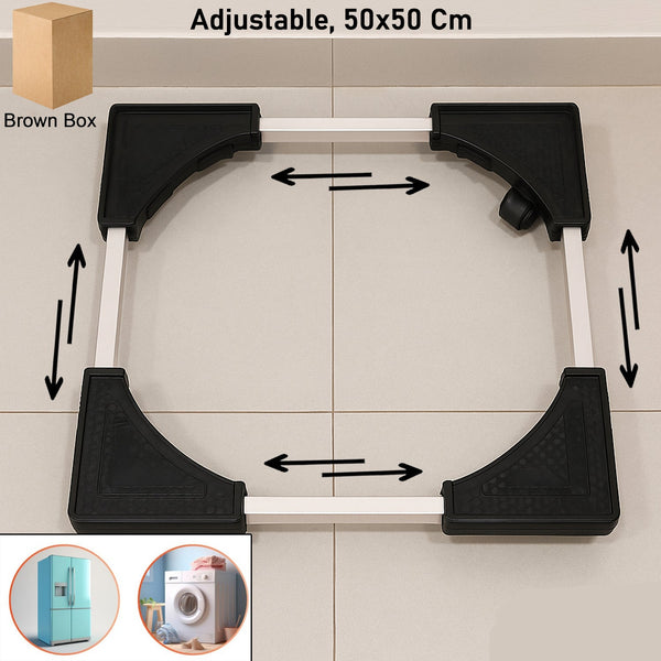 Adjustable Heavy-duty Fridge And Washing Machine Stand Base Trolley 50x50 Cm