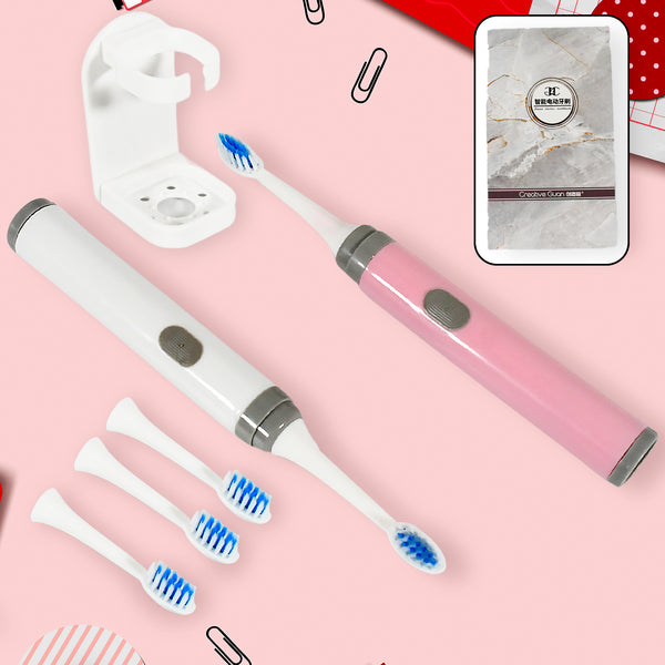 Adult Waterproof Electric Toothbrush Strong Sonic Charging With 4 Toothbrush Head And A Toothbrush Holder