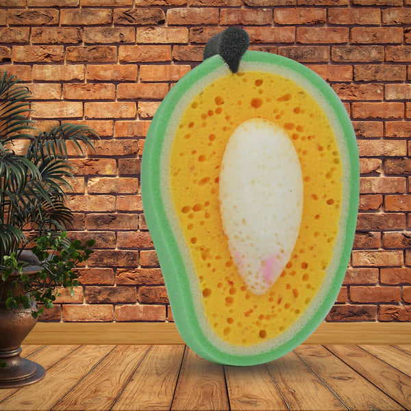 Sponge Household Kitchen Mango Shape Bowl Dish Washing Cleaning Pad Cleaner Bath Cleaning Sponge Dishwashing Sponge Mango (1 Pc)