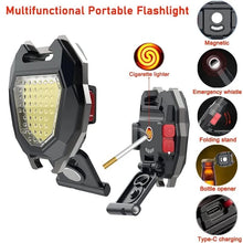 Portable Triangular Shaped Emergency Camping Flashlight With Lighter Lumens Rechargeable Waterproof Portable Led Light Camping Keychain 6lighting Modes With Strong Magnet 3 Color Lighting For Travel Camping Walking