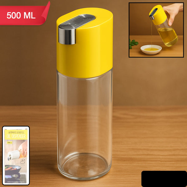 500 Ml Automatic Oil Dispenser Bottle With One-touch Controlled Pour Spout (1 Pc)